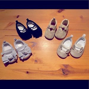 (NWOT) 3-6 month girl crib shoe lot
